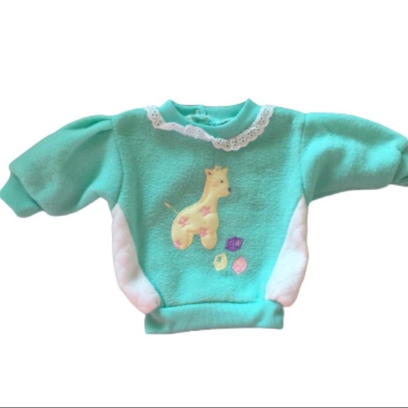 SMALL STEPS Pants and Top Set Giraffe Pastel Green White Size 3 - 6 Months NWT - Picture 2 of 11